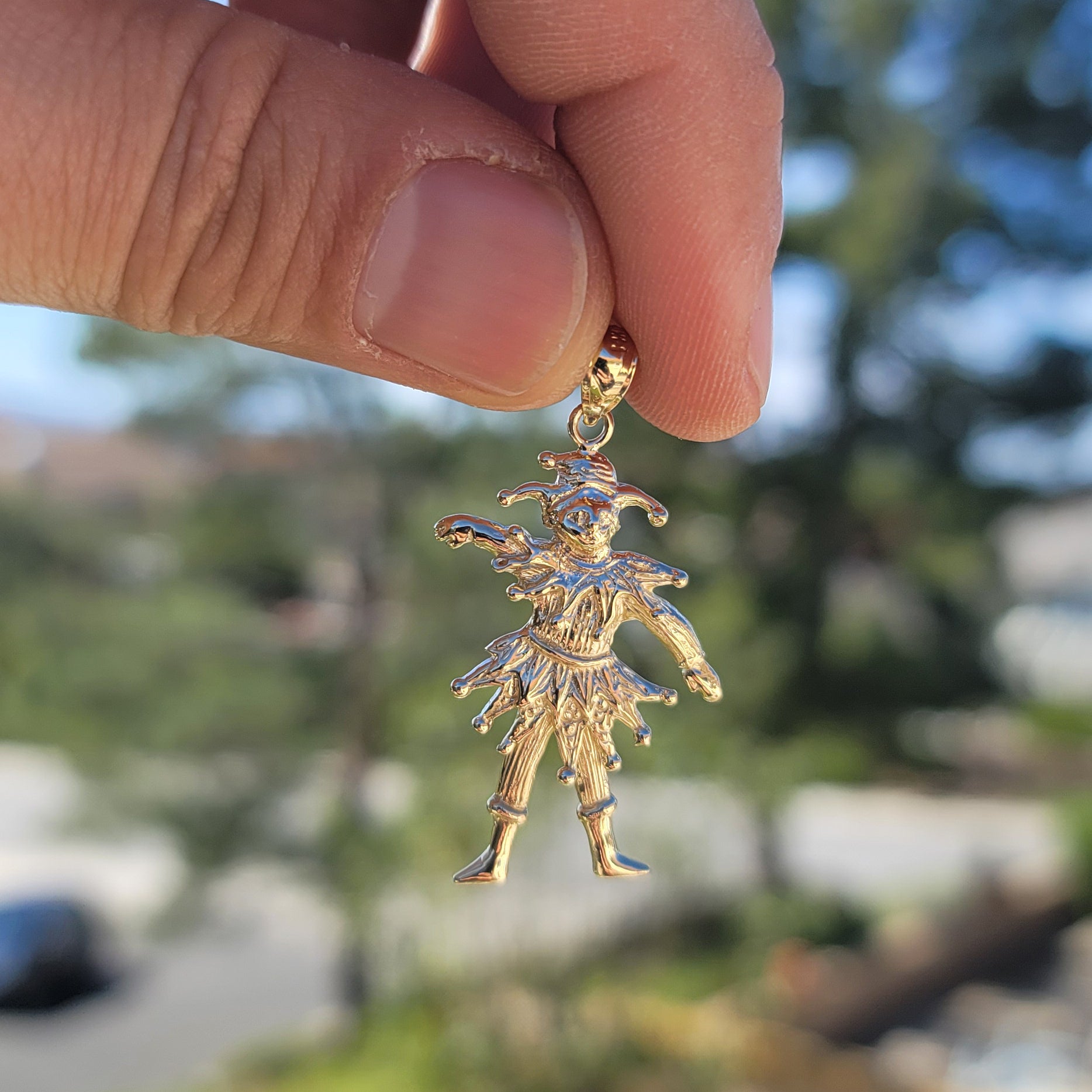 10K, 14K or 18K Gold Clown, Jester Pendant