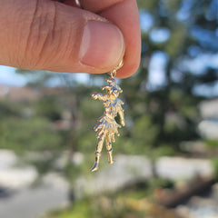 10K, 14K or 18K Gold Clown, Jester Pendant