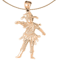 10K, 14K or 18K Gold Clown, Jester Pendant