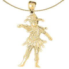 10K, 14K or 18K Gold Clown, Jester Pendant