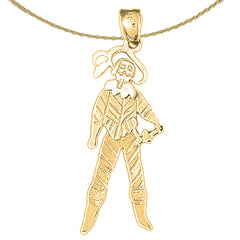 14K or 18K Gold Clown Pendant