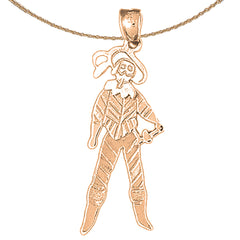 14K or 18K Gold Clown Pendant