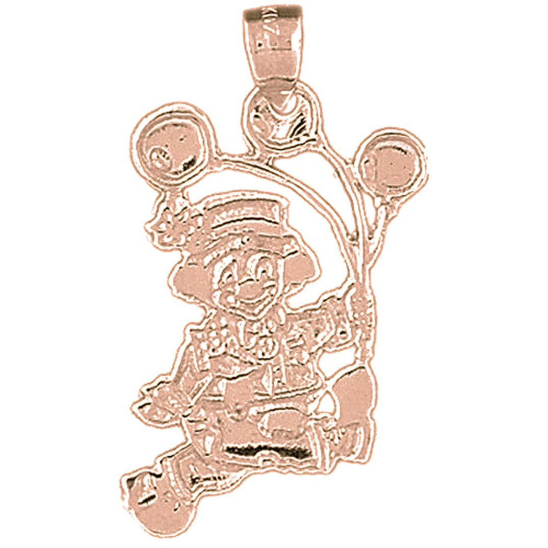 10K, 14K or 18K Gold Clown Pendant