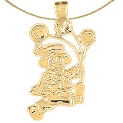 10K, 14K or 18K Gold Clown Pendant