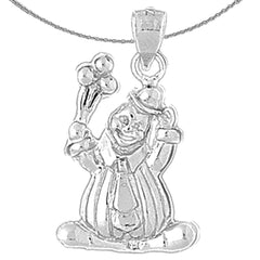 10K, 14K or 18K Gold Clown Pendant