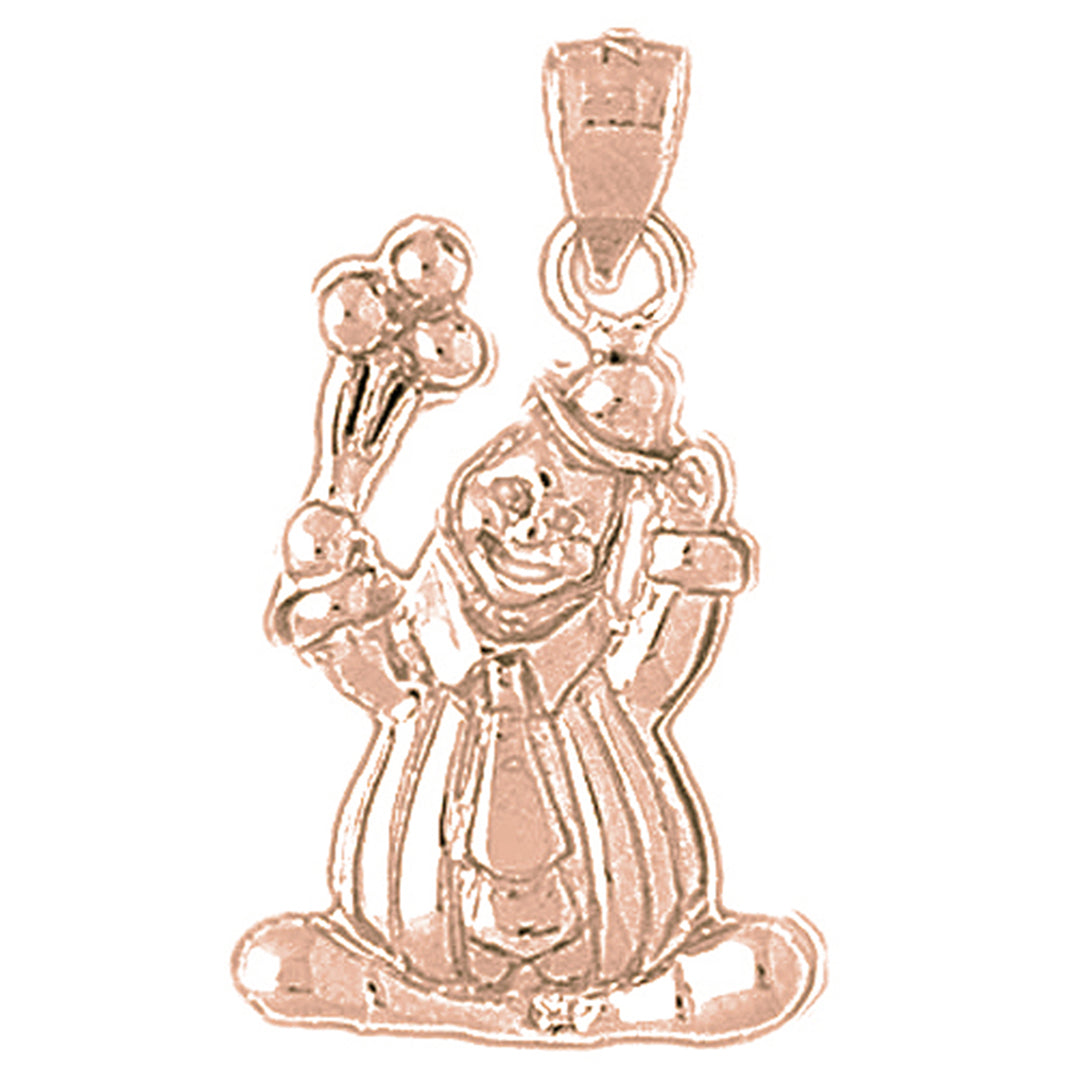 10K, 14K or 18K Gold Clown Pendant