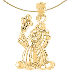 10K, 14K or 18K Gold Clown Pendant
