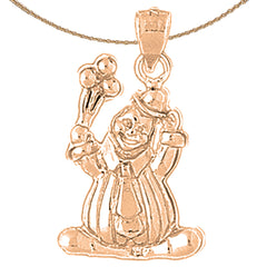10K, 14K or 18K Gold Clown Pendant