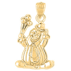 10K, 14K or 18K Gold Clown Pendant