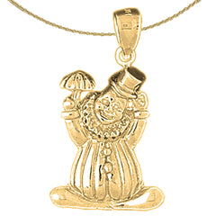 10K, 14K or 18K Gold Clown Pendant