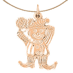 14K or 18K Gold Clown Pendant