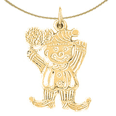 14K or 18K Gold Clown Pendant