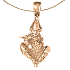 10K, 14K or 18K Gold Clown Pendant