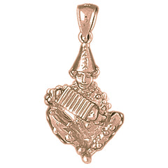 10K, 14K or 18K Gold Clown Pendant