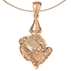 10K, 14K or 18K Gold Clown Pendant