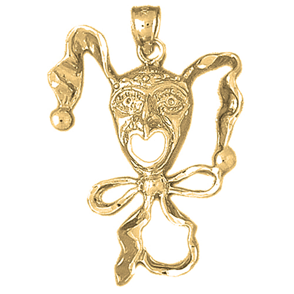 10K, 14K or 18K Gold Clown Pendant