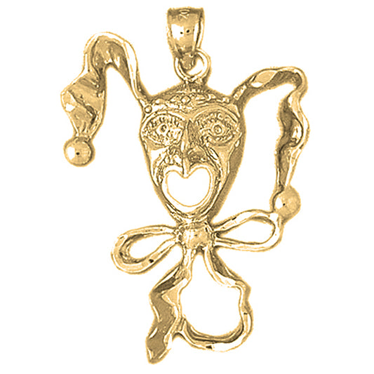 10K, 14K or 18K Gold Clown Pendant