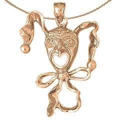 10K, 14K or 18K Gold Clown Pendant
