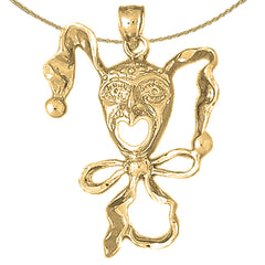 10K, 14K or 18K Gold Clown Pendant