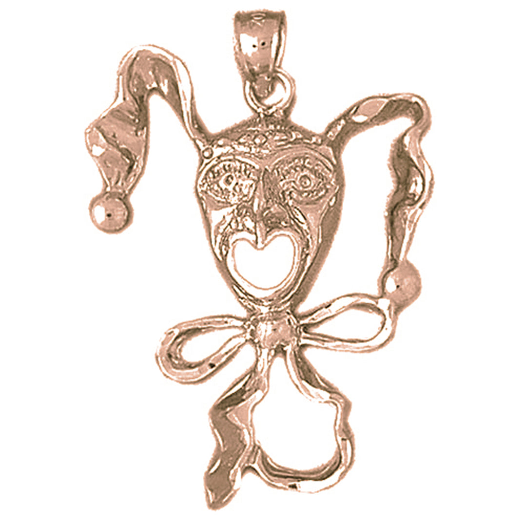 10K, 14K or 18K Gold Clown Pendant