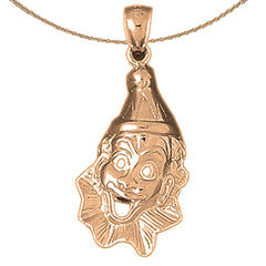 10K, 14K or 18K Gold Clown Pendant
