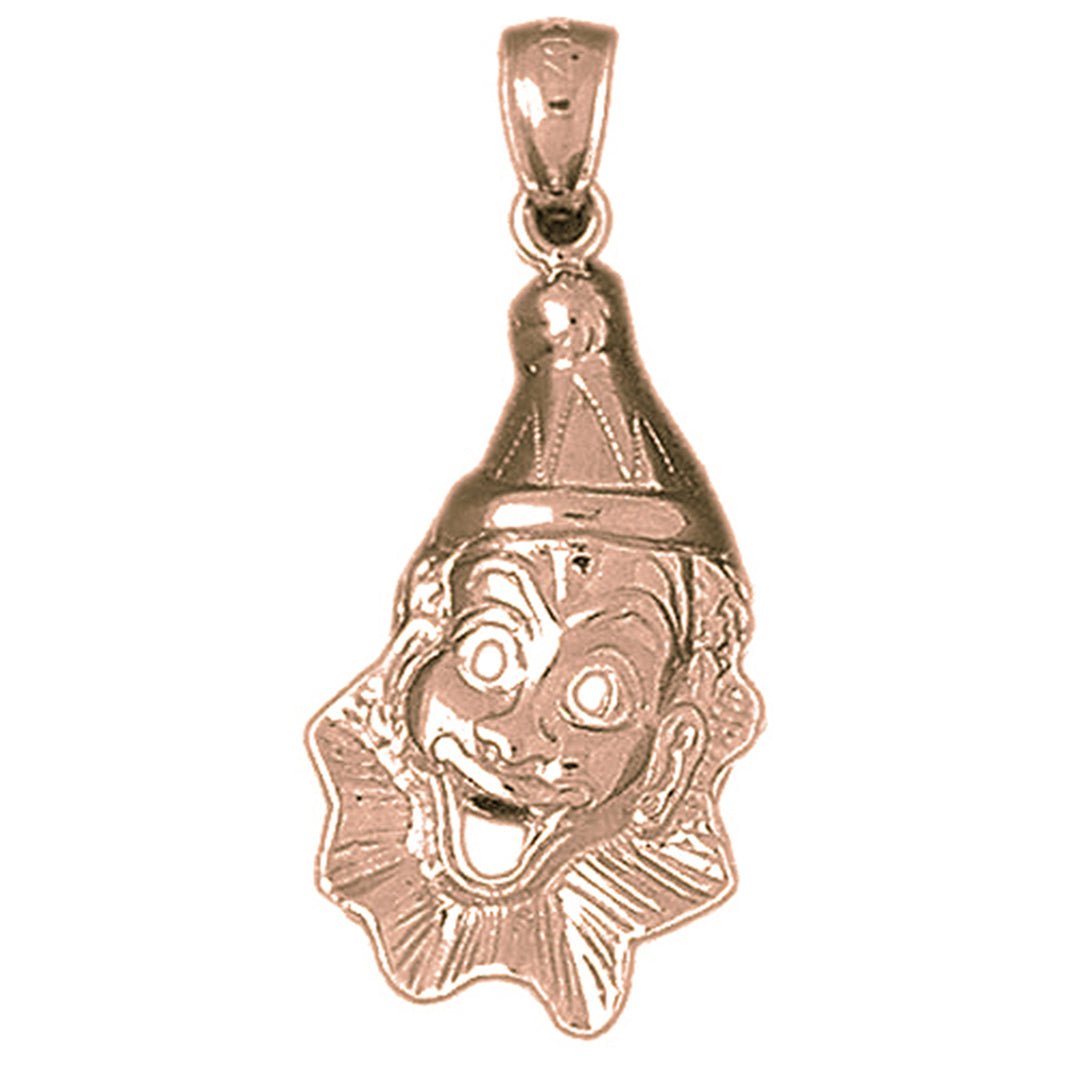 10K, 14K or 18K Gold Clown Pendant