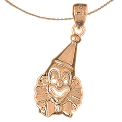 14K or 18K Gold Clown Pendant