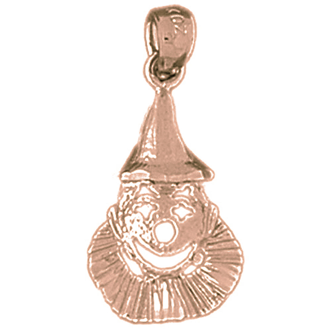 14K or 18K Gold Clown Pendant