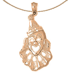 10K, 14K or 18K Gold Clown Pendant