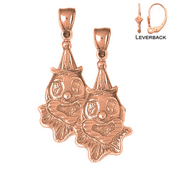 14K or 18K Gold Clown Earrings
