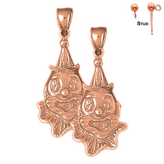 14K or 18K Gold Clown Earrings