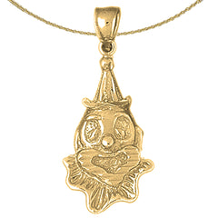 Clown-Anhänger aus 10 Karat, 14 Karat oder 18 Karat Gold