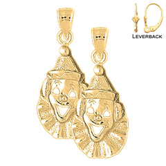 14K or 18K Gold Clown Earrings