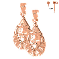 14K or 18K Gold Clown Earrings