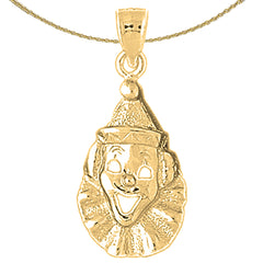14K or 18K Gold Clown Pendant