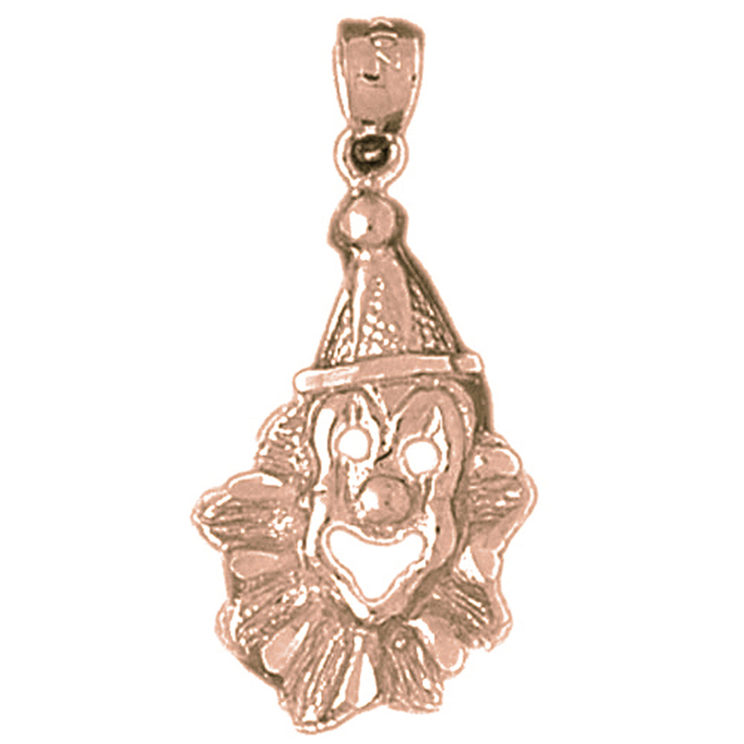 14K or 18K Gold Clown Pendant