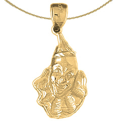 14K or 18K Gold Clown Pendant