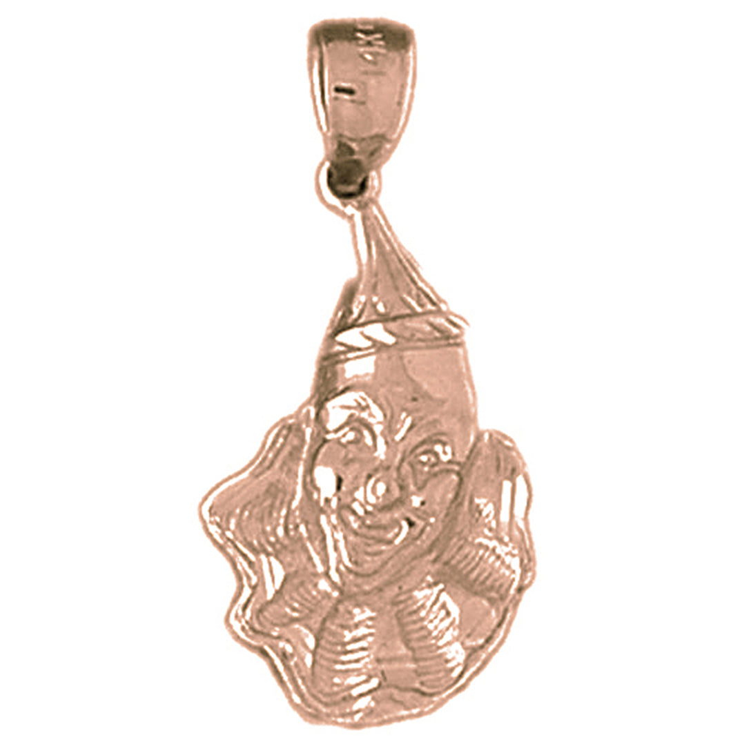 14K or 18K Gold Clown Pendant