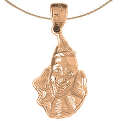 14K or 18K Gold Clown Pendant