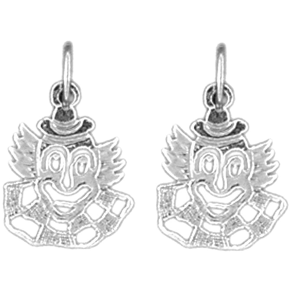 Sterling Silver 16mm Clown Earrings
