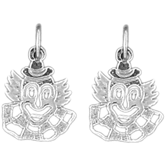 Sterling Silver 16mm Clown Earrings