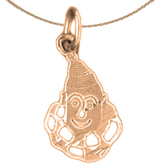 14K or 18K Gold Clown Pendant