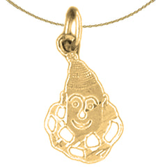 14K or 18K Gold Clown Pendant