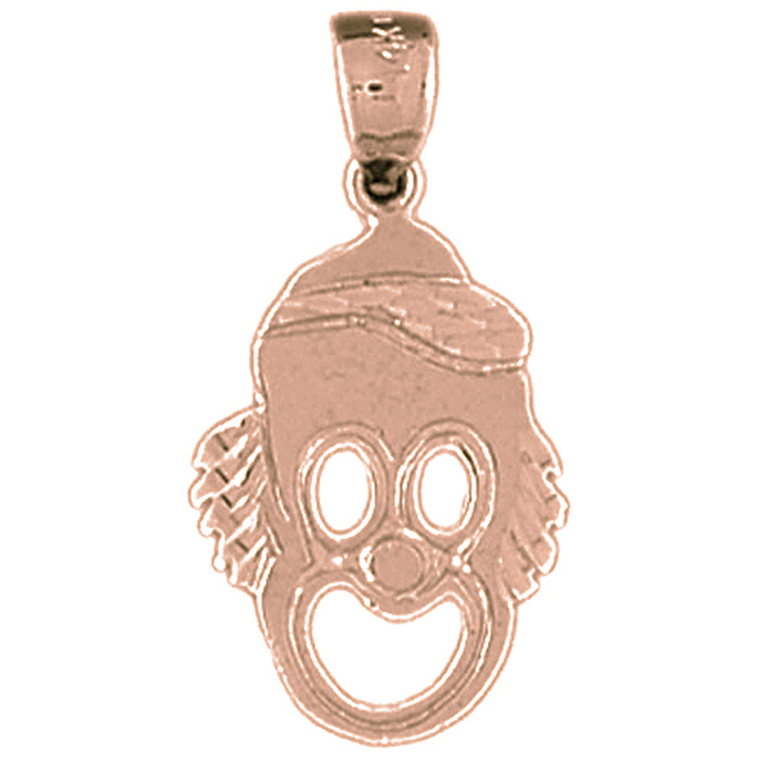 14K or 18K Gold Clown Pendant