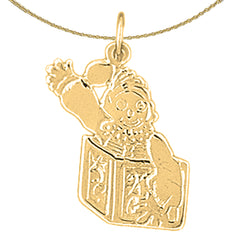 14K or 18K Gold Clown Pendant