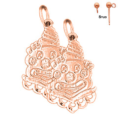 14K or 18K Gold Clown Earrings