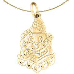 14K or 18K Gold Clown Pendant