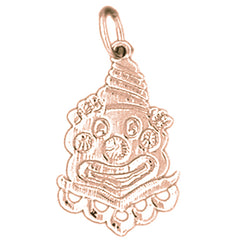 14K or 18K Gold Clown Pendant