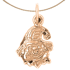 14K or 18K Gold Clown Pendant