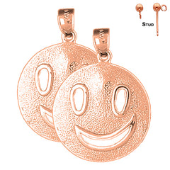 14K or 18K Gold Happy Face Earrings
